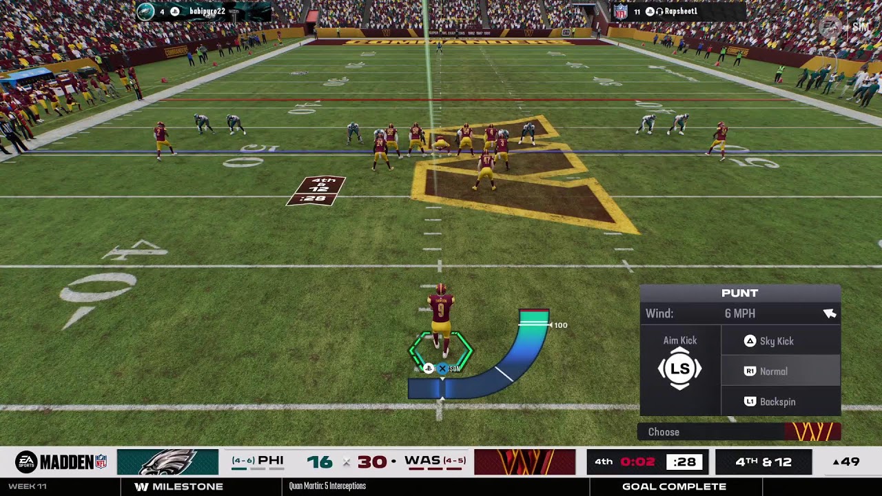 Commanders vs eagle week 11