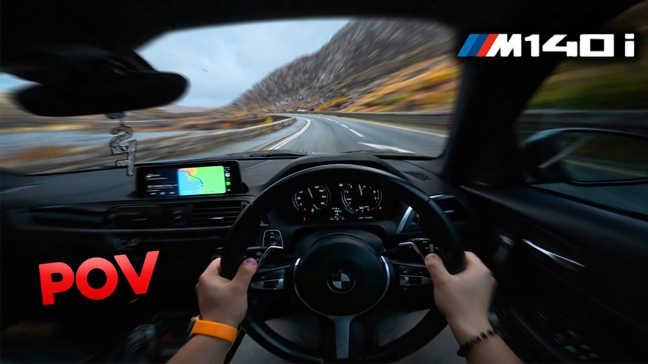 Видео от первого лица: громкий звук выхлопа BMW M140i 500 л.с. B58 по горам Уэльса ⛰️💥💨 (микрофон...