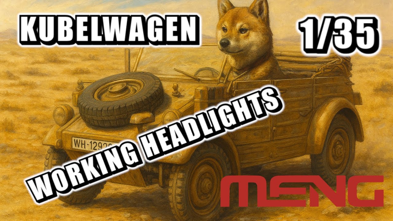 So i've build a MENG Kubelwagen 1/35 model with working headlights with heavy weathering