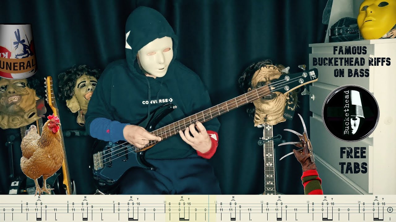 Famous Buckethead Riffs on Bass | TABS | Bass Arrangement