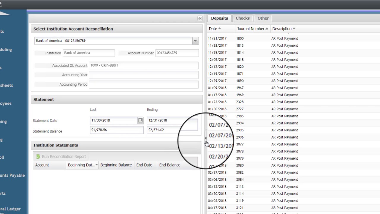 General Ledger: Reconciliation
