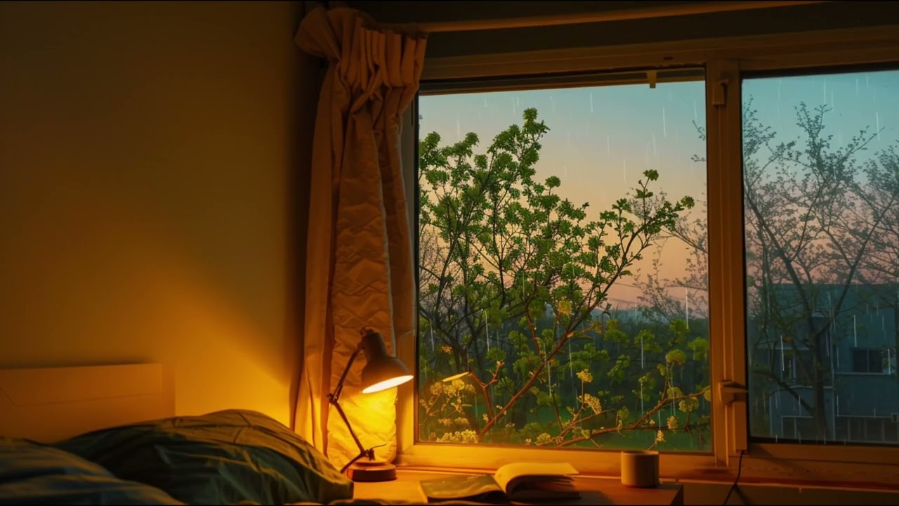 Deep Sleep Piano | Cozy Rainy Evening for Peaceful Sleep (8 Hours)