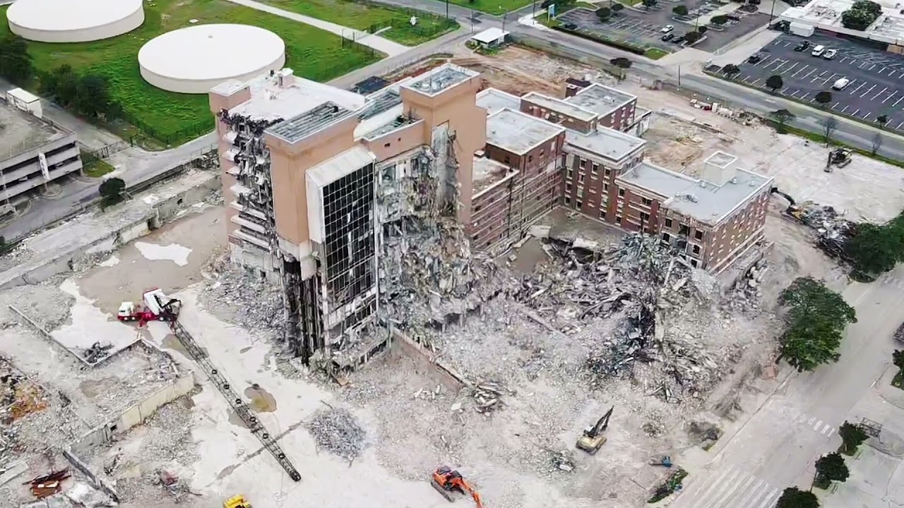Hillcrest Hospital Demolition June 2021 Waco Tx Drone footage