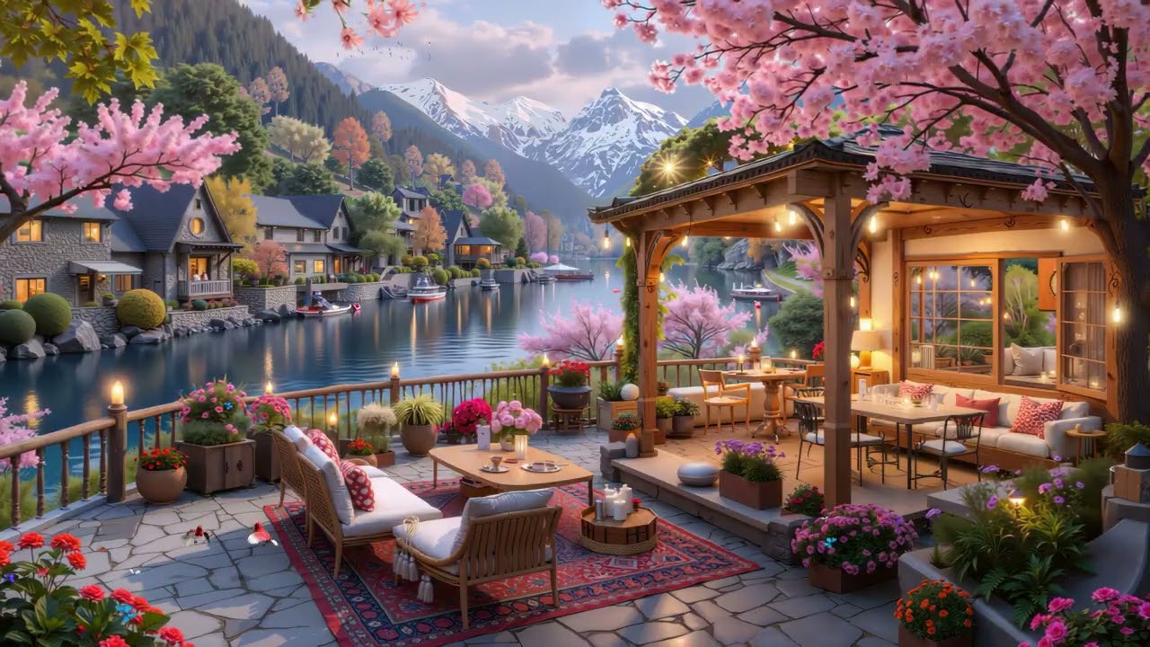 Cozy Outdoor Cafe Balcony With Relaxing Jazz   Morning Coffee Shop Jazz For Focus, Study