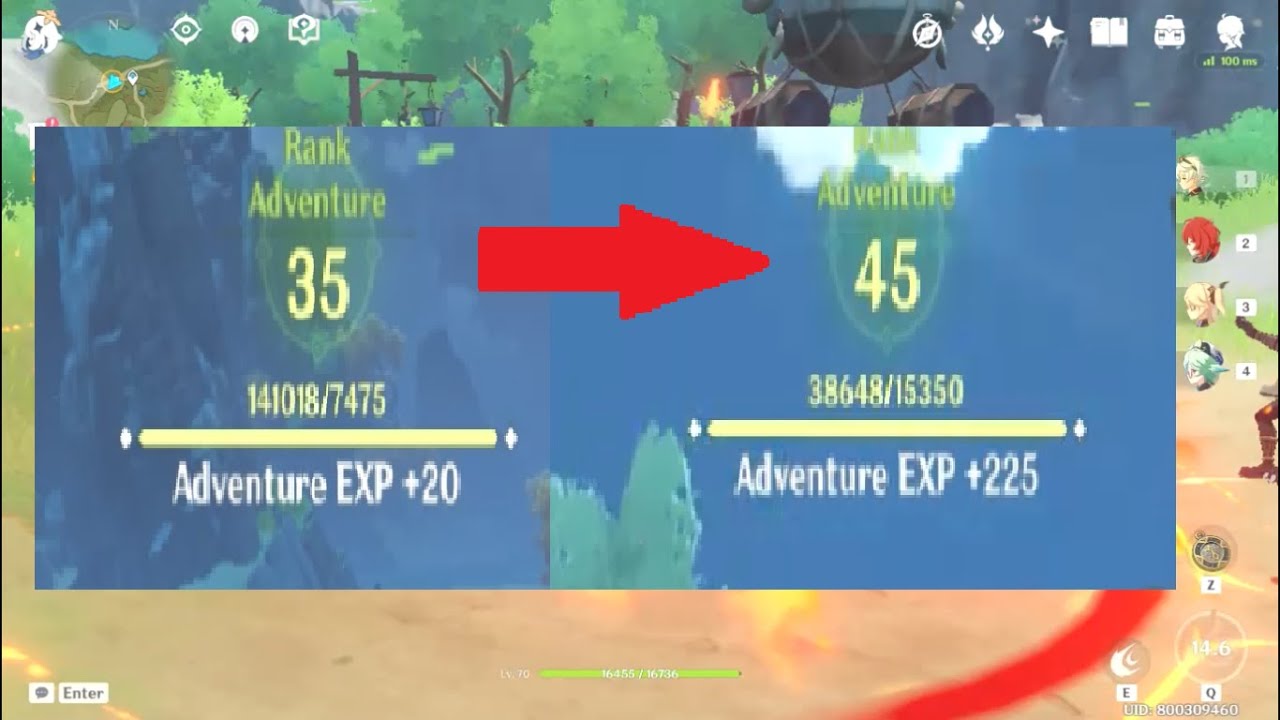 Genshin Impact AR 35 up to AR 45, Cheat ?? #geshinimpact