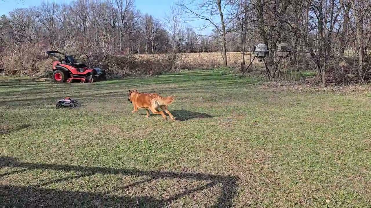 Traxxas stampeede 4x4 running 2s yard bash