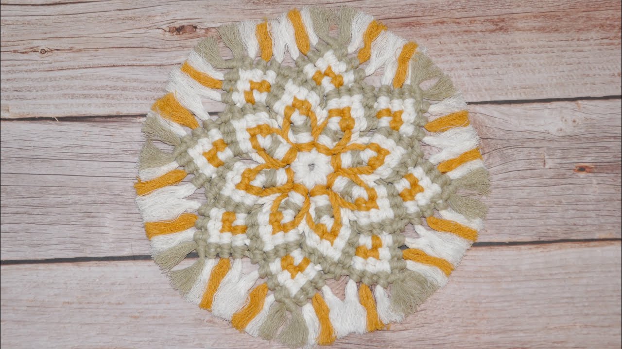 How to create Macrame Mandala Coaster / איך ליצור תחתית מקרמה בצורת מנדלה