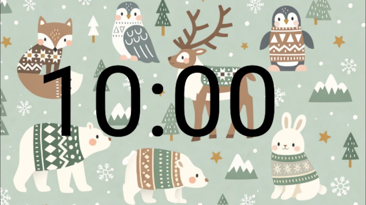 10-Minute Winter Woodland Animal Timer | Cozy & Calm Focus