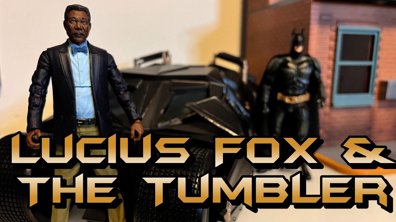 Lucius Fox and Tumbler The Dark Knight  McFarlane Toys DC Multiverse Gold Label