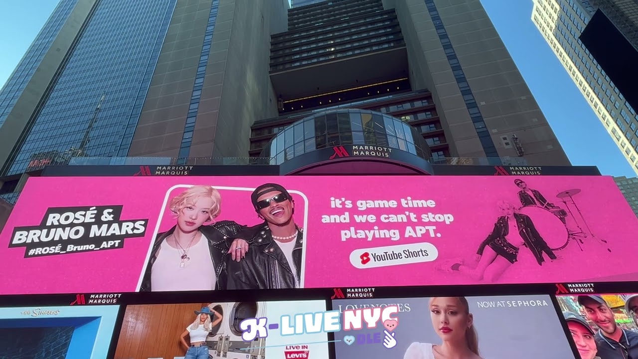 ROSÉ 로제 & Bruno Mars APT. 뉴욕 타임스퀘어 광고 NY Times Square billboard ads 2024.10.21