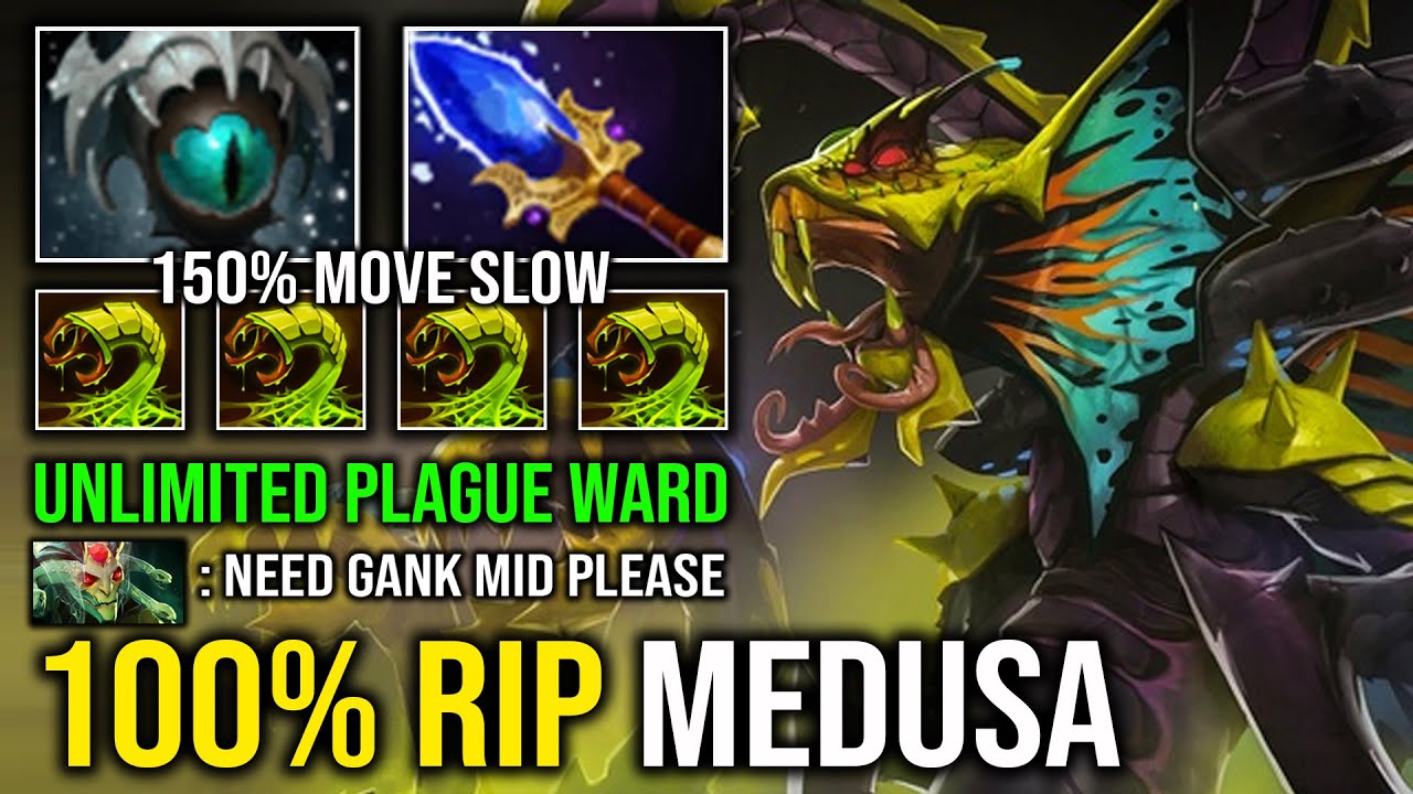 How to 100% Delete Medusa From Mid with Hybrid Right Click Unlimited Plague Ward Venomancer Dota 2