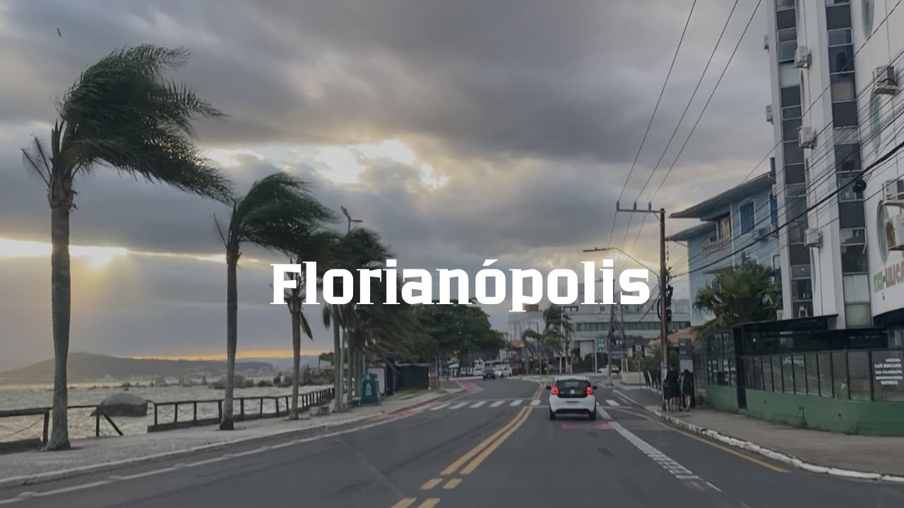 Driving Florianopolis Brazil Sunset City Tour