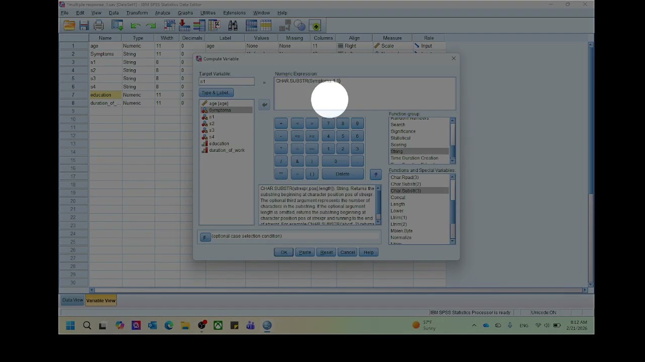 multiple response variable management with SPSSالتعامل مع السؤال متعدد الاجابات