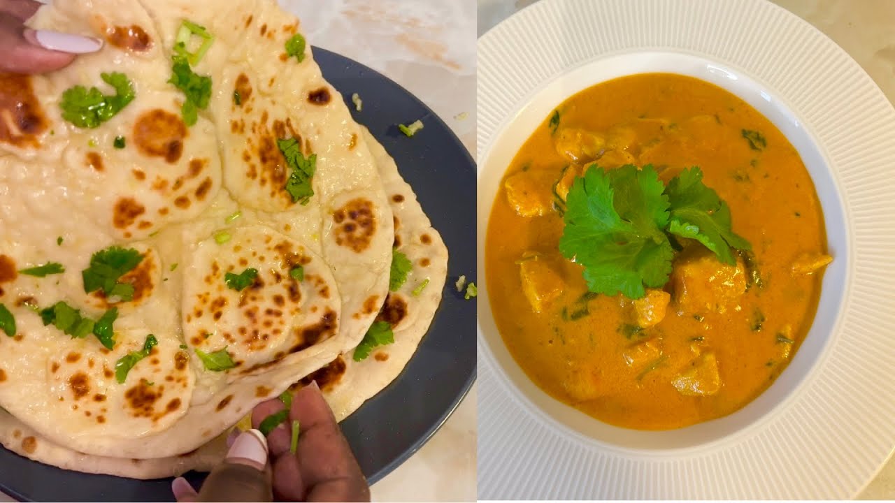How to cook Naan bread with Chicken Curry. Easy recipe