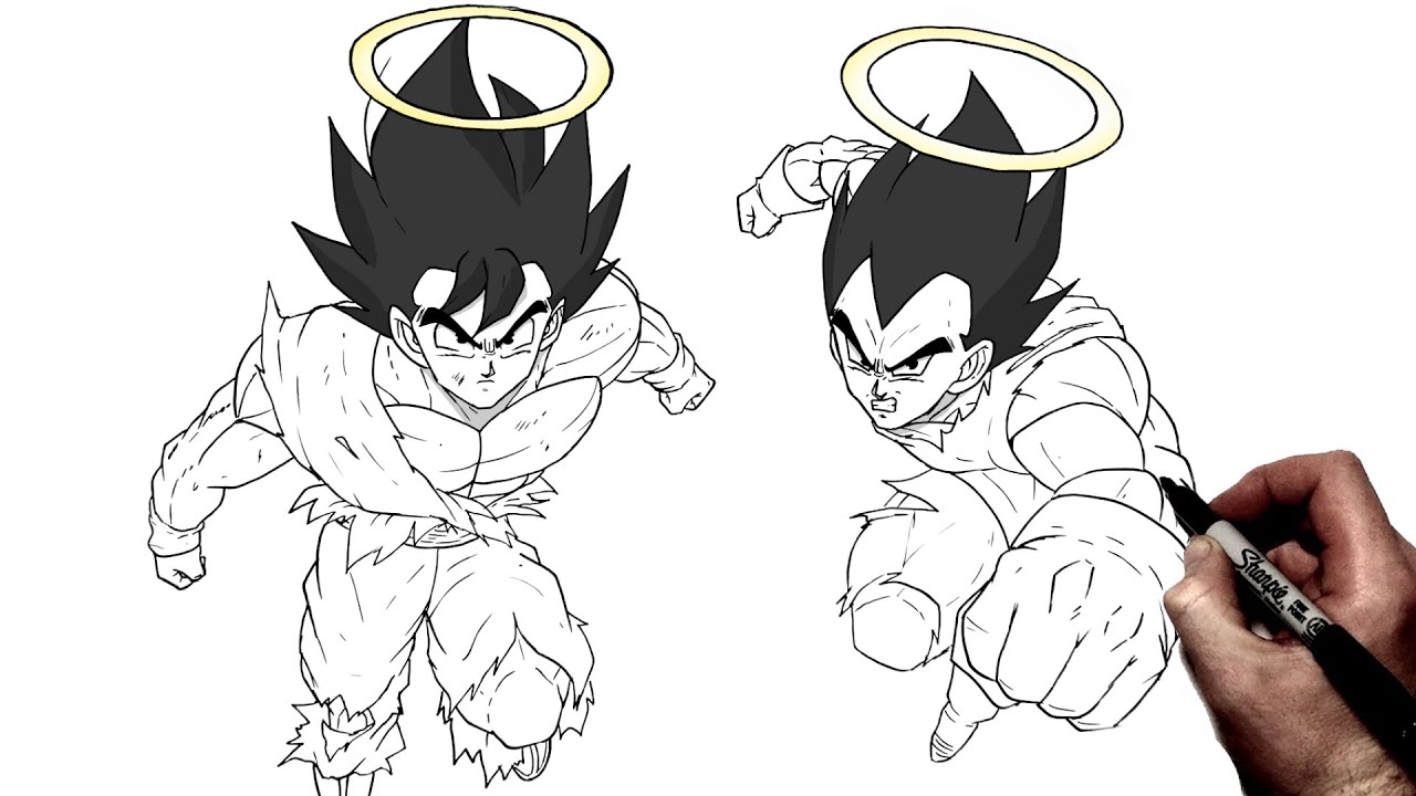 Как рисовать Гоку и Вегету | Шаг за шагом | Dragon Ball