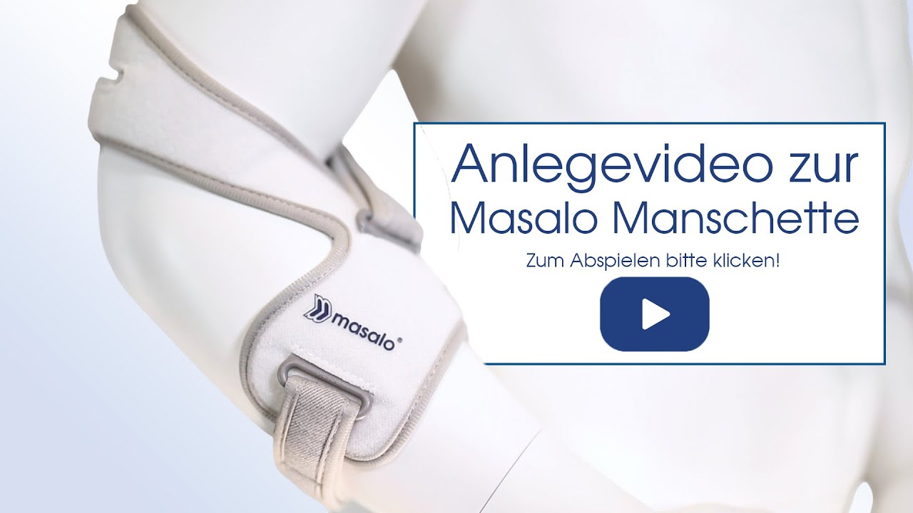 masalo.eu | Anlegevideo Masalo Manschette MED gegen Tennisarm, Golferarm & Mausarm (Epicondylitis)