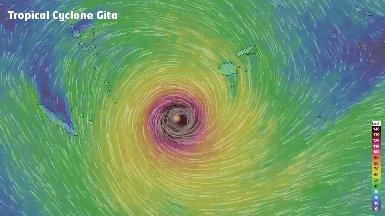 Powerful Tropical Cyclone Gita (category 4)
