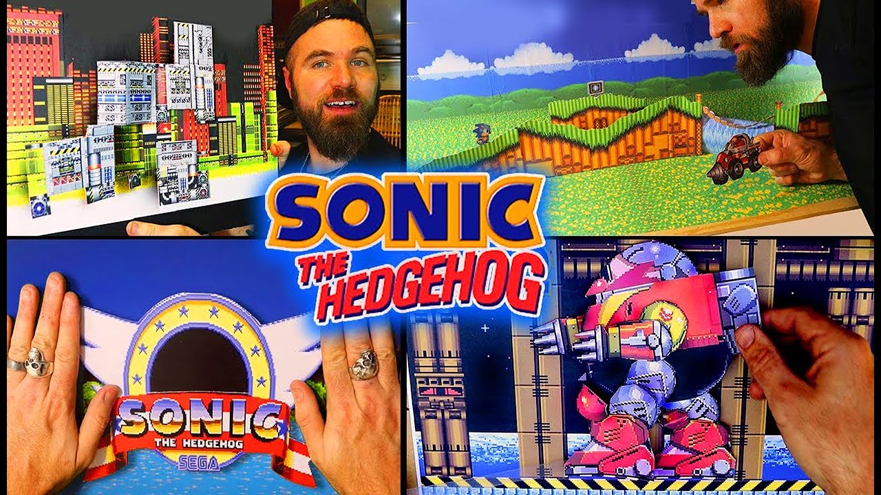 SONIC made of CARDBOARD 1+2