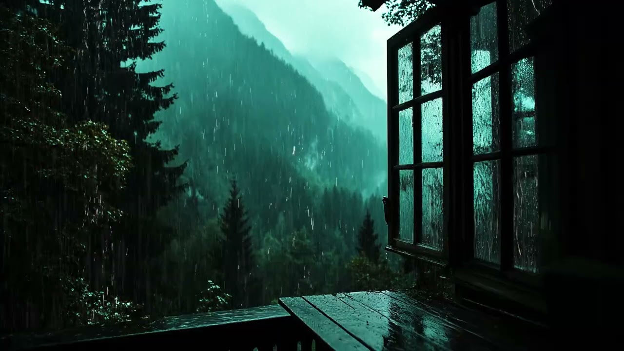 Rain and Thunder Sounds Outside the Window 🌧️Cozy Bedroom Ambience for Deep Sleep and Anxiety Relief