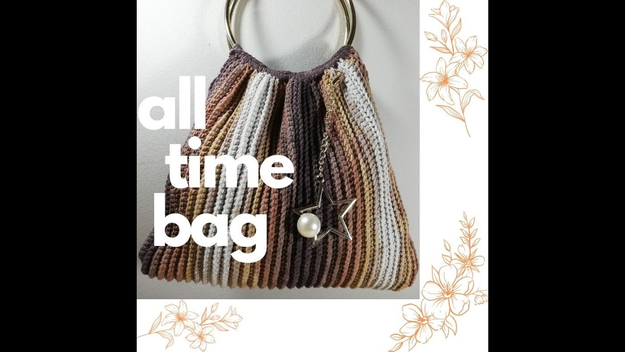ΠΛΕΚΤΗ ΠΟΛΥΧΡΩΜΗ ΤΣΑΝΤΑ /  ΕΥΚΟΛΗ ΤΣΑΝΤΑ / CROCHET ALL TIME EASY BAG / (ΓΙΑ ΑΡΧΑΡΙΟΥΣ)