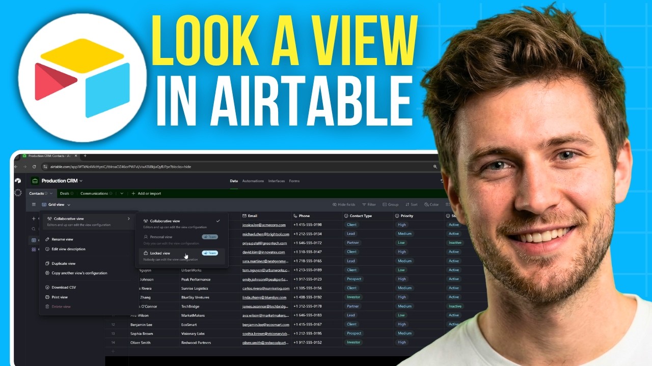 Как заблокировать представление в Airtable