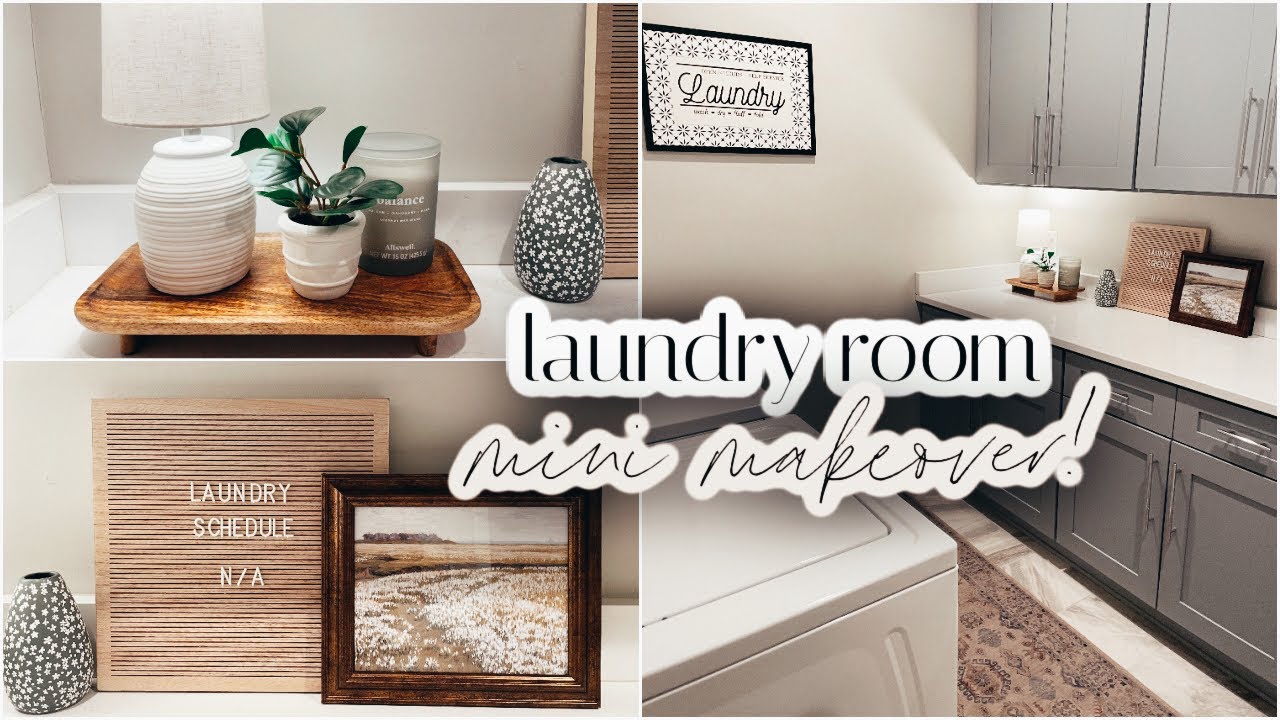 LAUNDRY ROOM REFRESH! MINI MAKEOVER + LAUNDRY ROOM ORGANIZATION! LAUNDRY ROOM MAKEOVER ON A BUDGET
