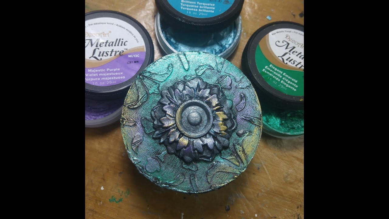 Studio Decoupage Mixed Media Box with Deco Art Metallic Luster