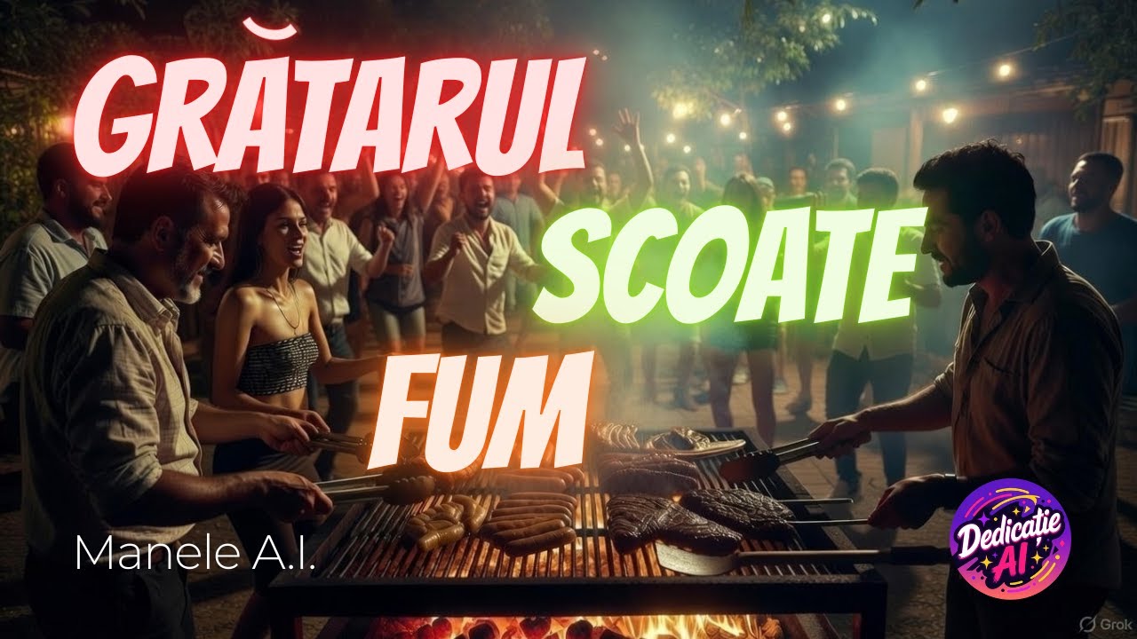 GRĂTARUL SCOATE FUM - DedicatieAI Manele Comic Grătar Fum Chef Tare Stăm Pe Poziție Girofar Sistem
