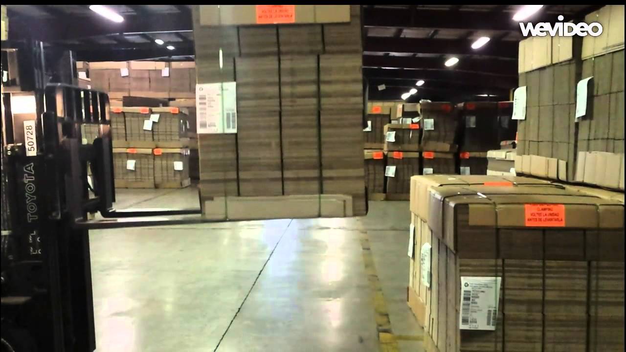 Down Stacking Corrugated Boxes with a Forklift.