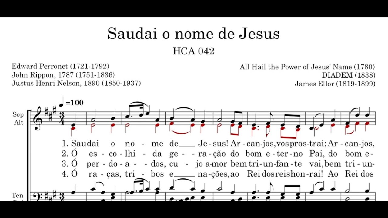 Harpa Cristã nº 042 - Saudai o nome de Jesus - CONTRALTO