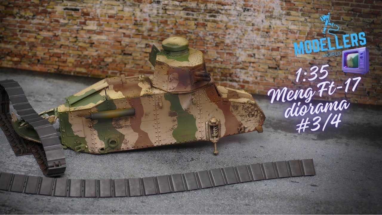 Painting tracks and exhoust of Meng Ft-17: how to paint 1/35 tank tracks super easy!