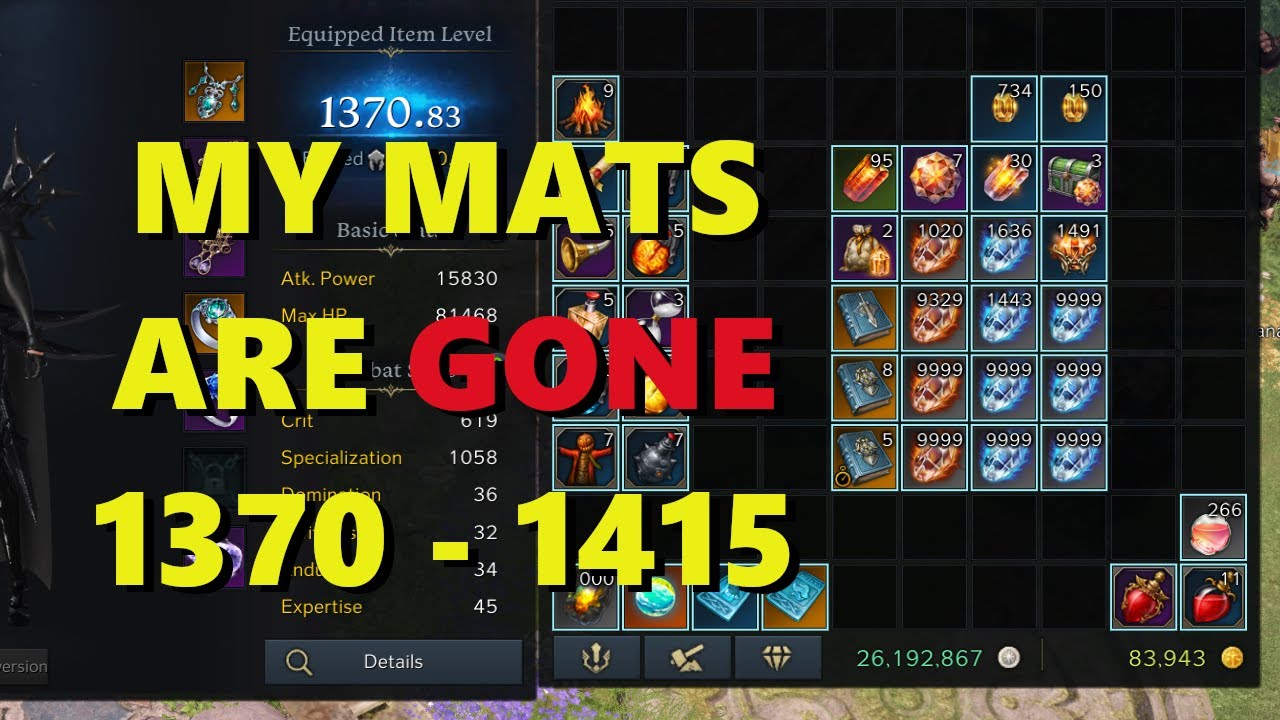 [LOST ARK] 1370 TO 1415 HONING SESSION ON DEATHBLADE *OLD*
