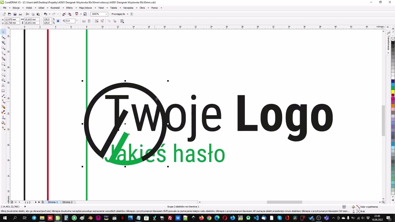 Jak zaprojektować prostą wizytówkę? Projekt wizytówki w CorelDraw. Cz.2