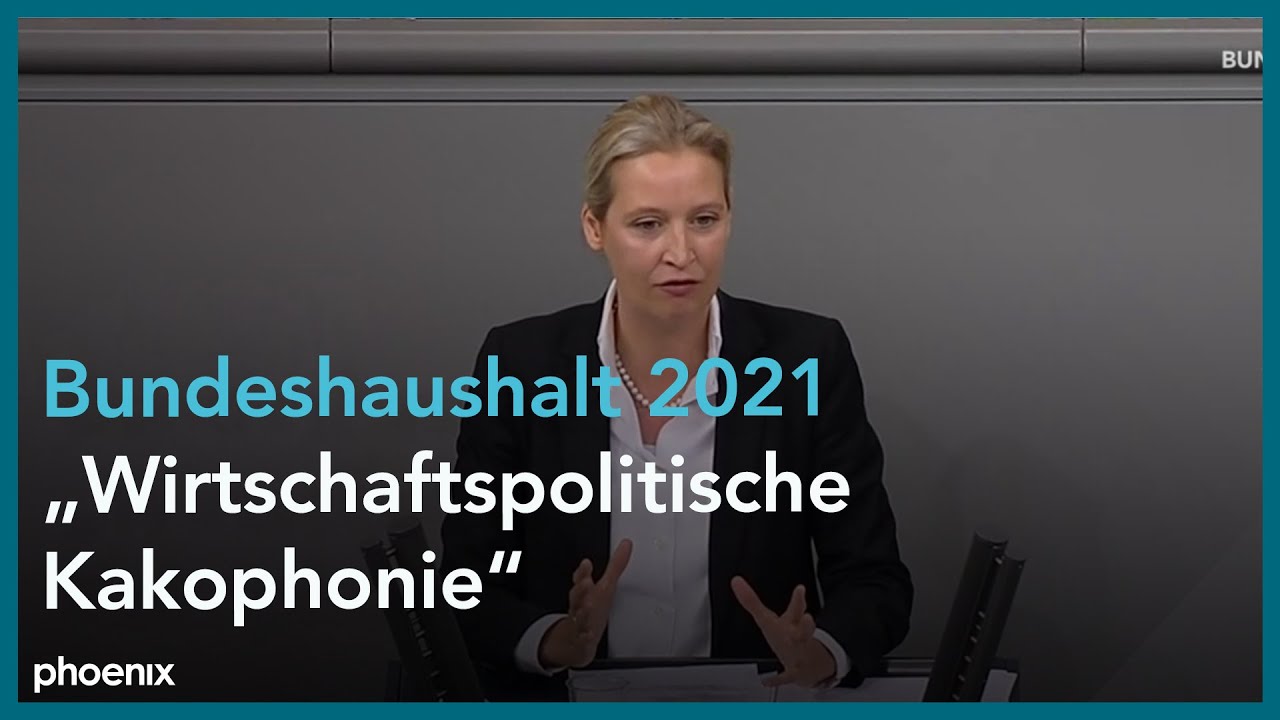 Alice Weidel (AfD) bei der Generaldebatte zum Bundeshaushalt 2021 am 09.12.20