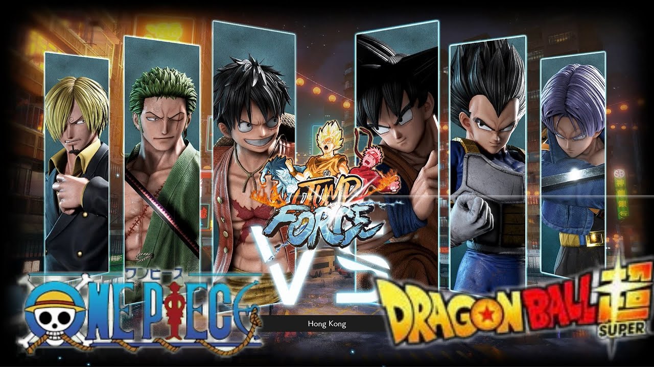 Jump Force One Piece vs Dragon Ball (Luffy,Zoro,Sanji vs Goku,Vege,Trunks)