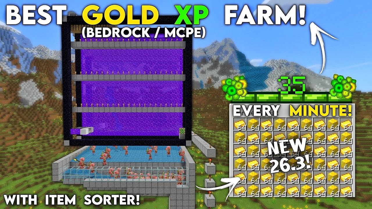 NEW BEST GOLD XP FARM in Minecraft 26.3+ Bedrock! (30+ XP/Minute!)