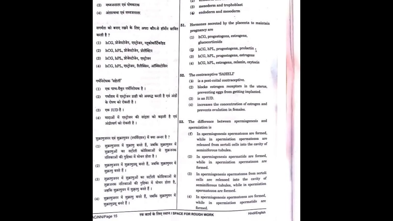 NEET 2018 Question Paper Set NN | Answer Key