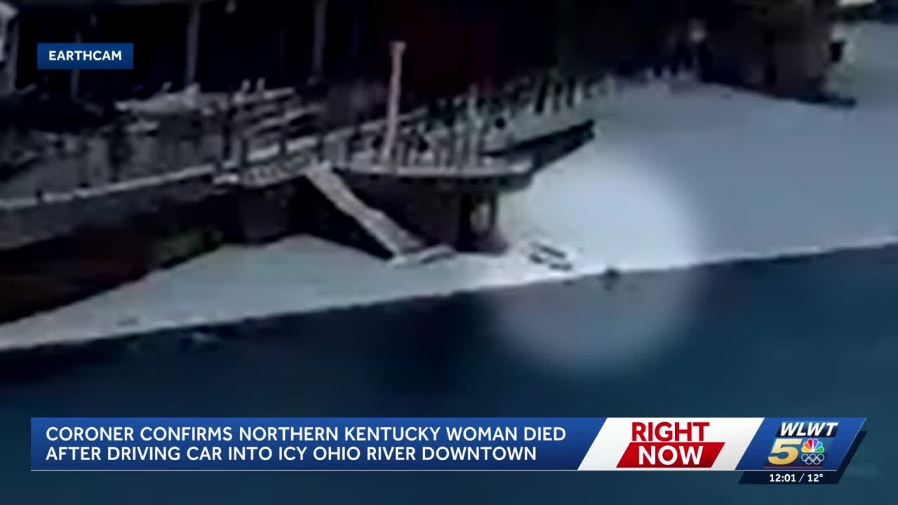 Coroner confirms woman's body recovered after car goes into icy Ohio River