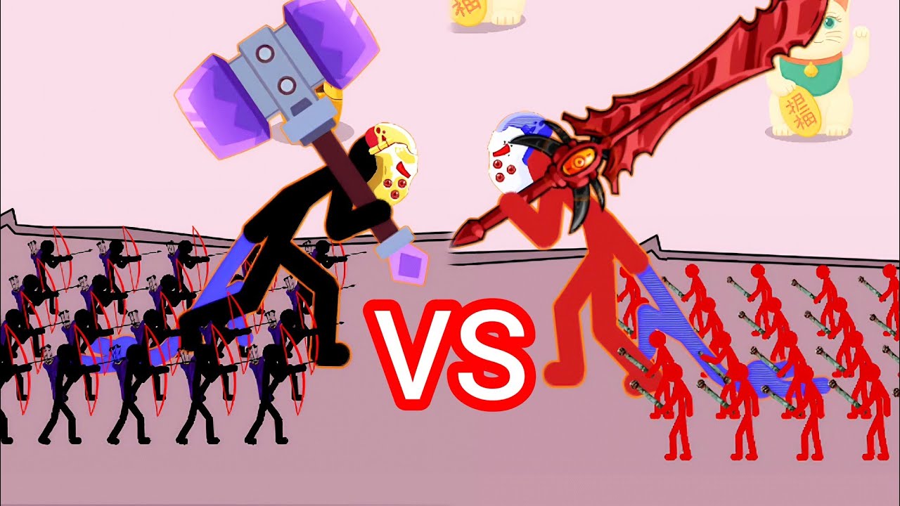 Clash of Two Kings Hammer of Destruction vs Demon Sword | Part #01 Gameplay.Stick King Legend