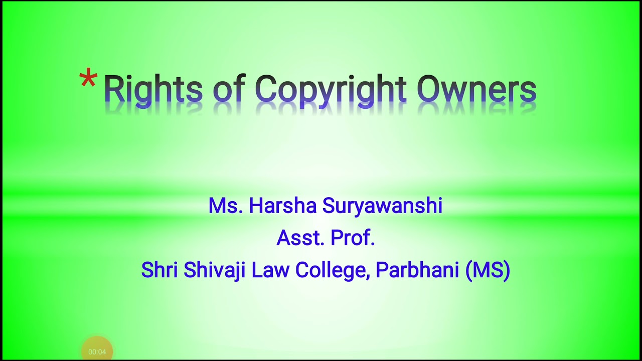 Rights of copyright owner l