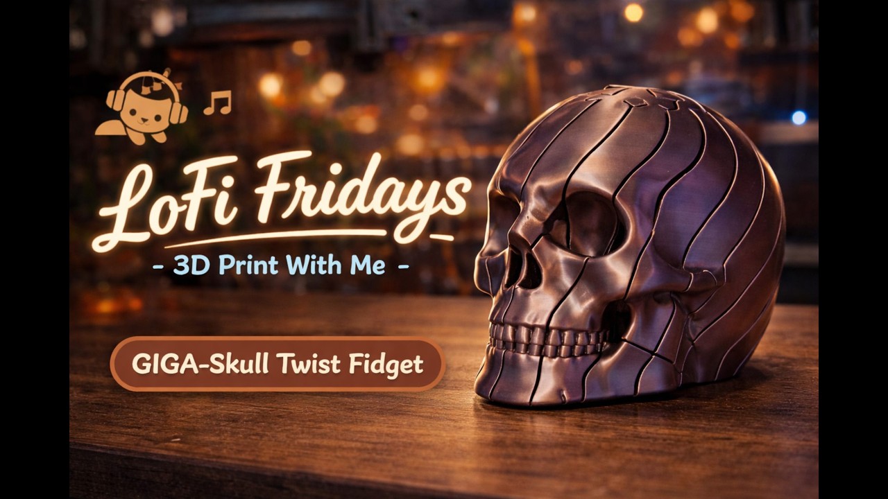 LoFi Fridays – Relaxing 3D Print With Me | GIGA-Skull (study, chill, sleep)