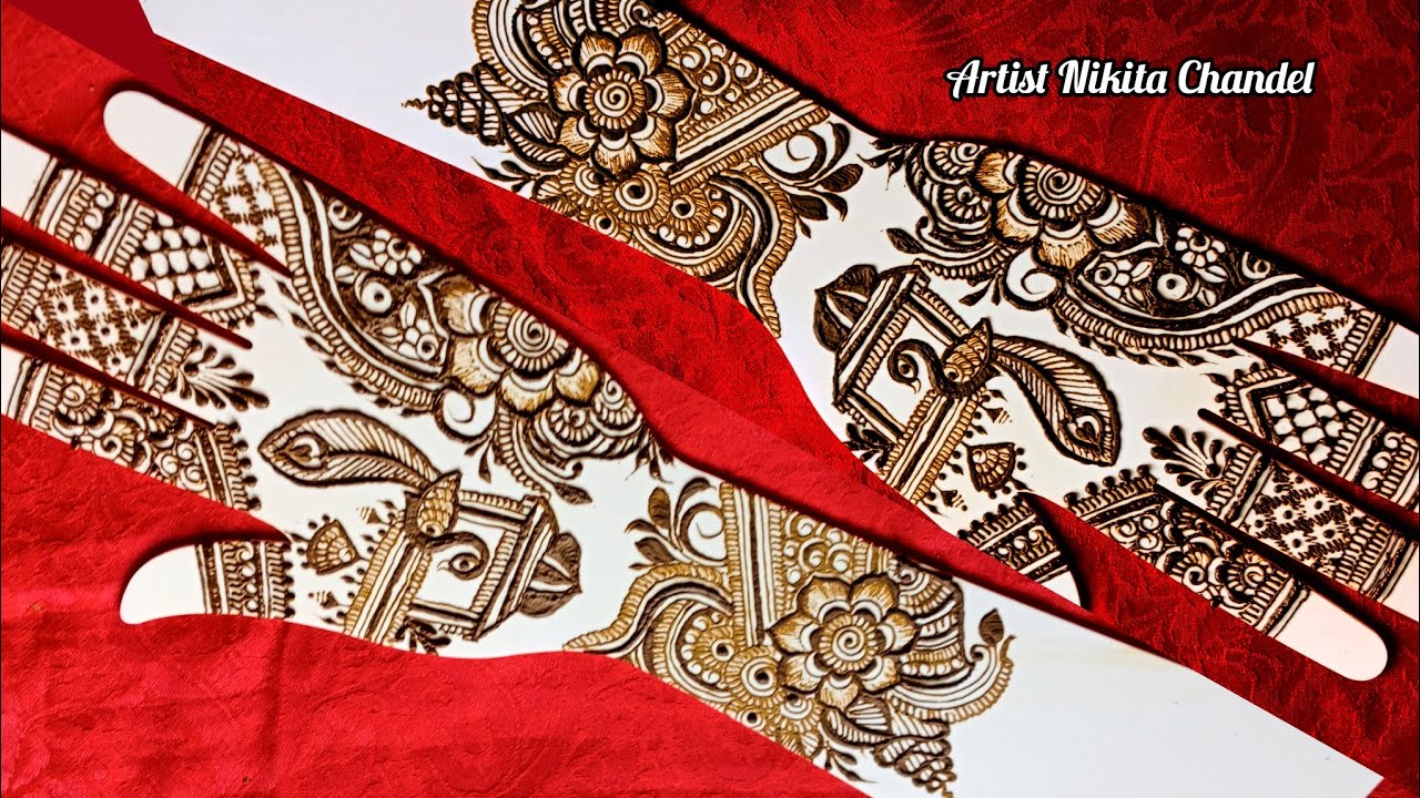 Trending semi bharwa mehndi design for wedding season | festival special mehndi design 