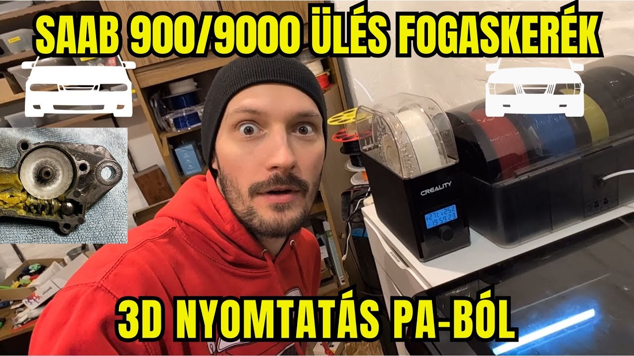 Szenvedj velem! Saab ülés fogaskerék 3D nyomtatás Poliamidból! #saab #saab9000 #panczel #3dnyomtatás