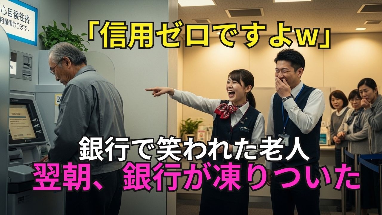 【スカッと】「あなたの信用はゼロw」拒否された老人。翌朝、銀行の信用がゼロに。【シニア】
