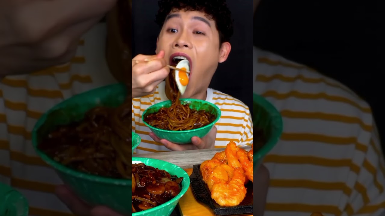 Bonggil black bean noodles🍜 bonggil big bites😋