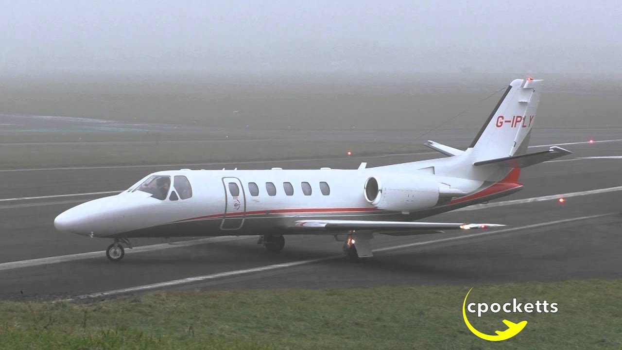 Little Jet Company Cessna Citation Bravo G-IPLY -Take off in Heavy Fog- Gloucestershire Airport