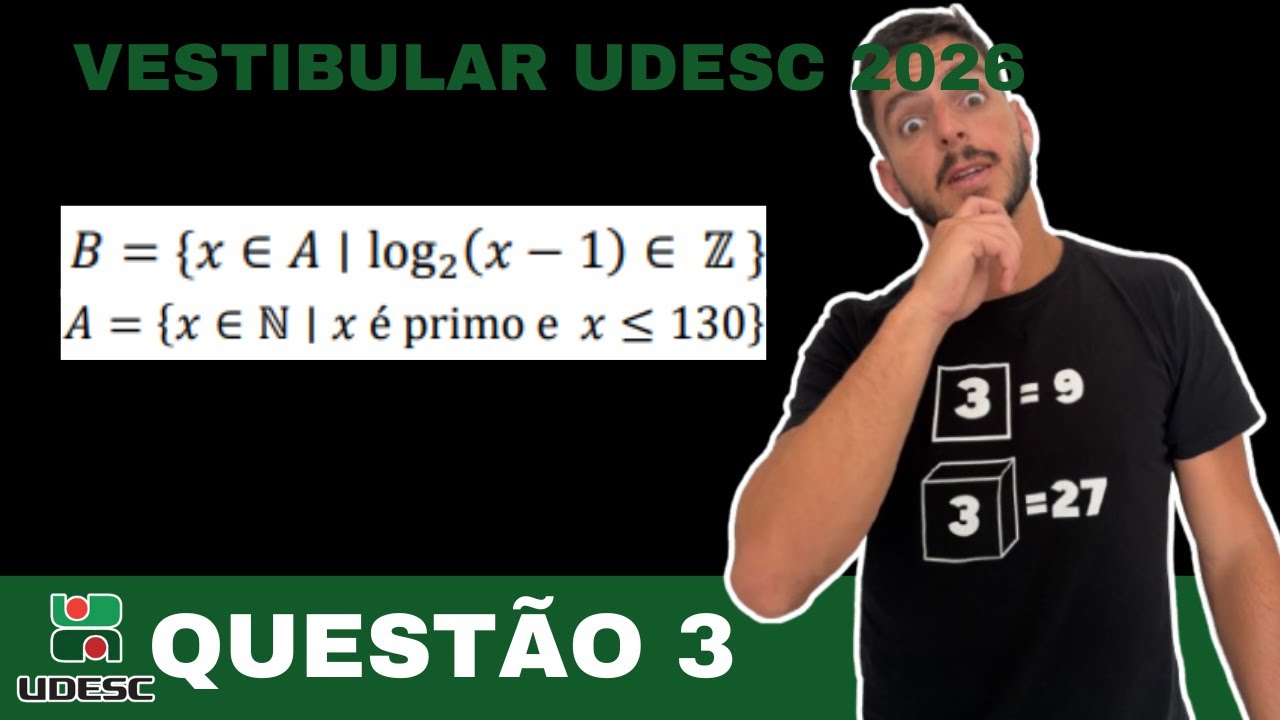 Vestibular UDESC 2026 - Questão 3 | Matemática |