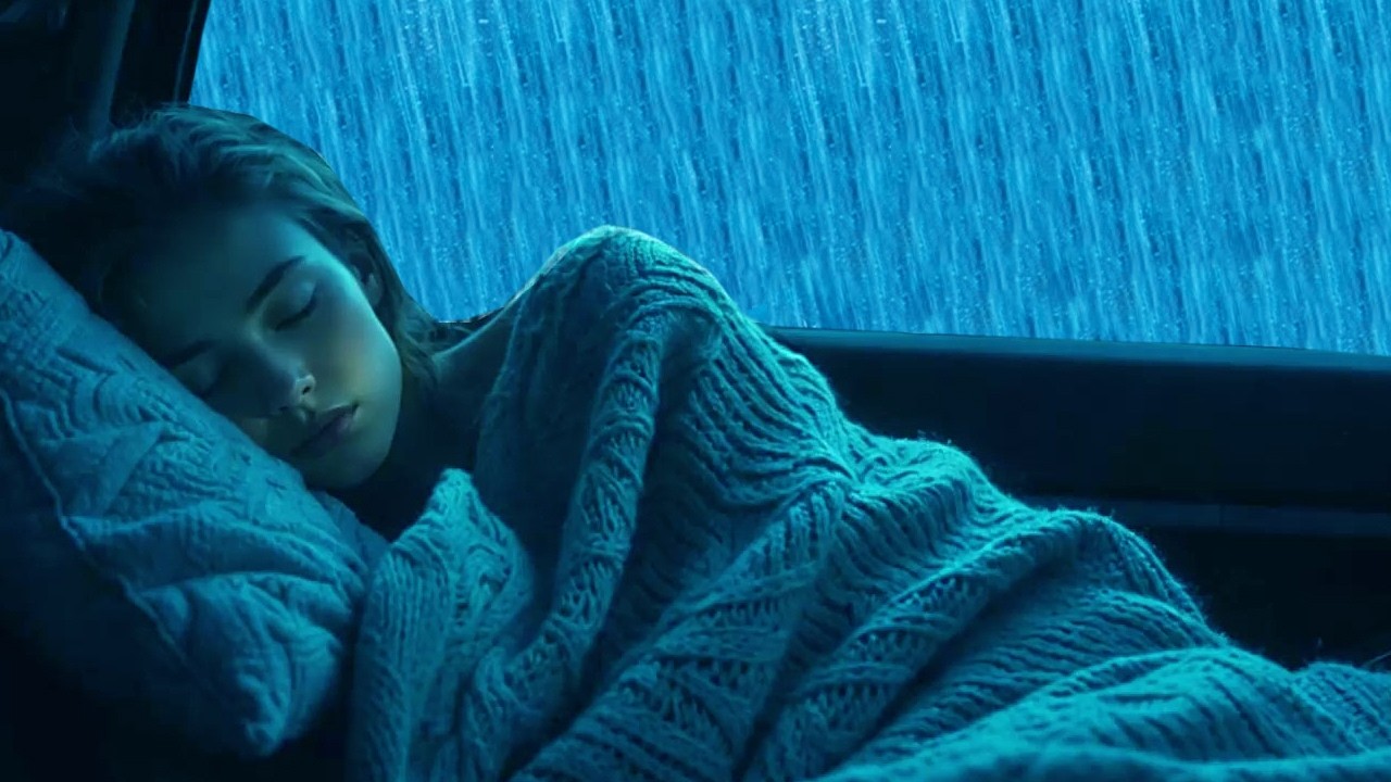 Sleep Peacefully with Heavy Rain & Thunder on Car Roof in Deep Forest at Night