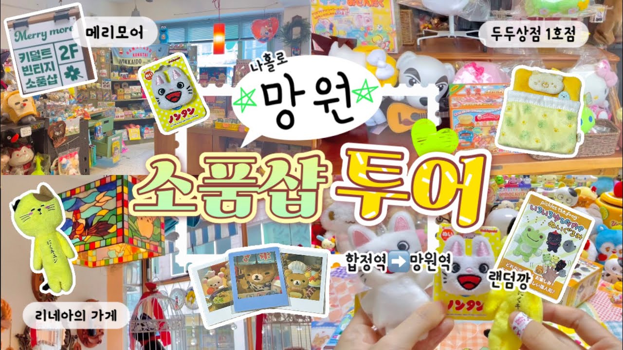 [언박싱 브이로그] 망원동 소품샵 투어🍀 | 메리모어 | 리네아의 가게 | 두두상점 | 수바코 | 호코리상점 | 초이상점 | 빈티지 토이 | 논탄 | 랜덤깡 | 굿즈깡 | 합정 |
