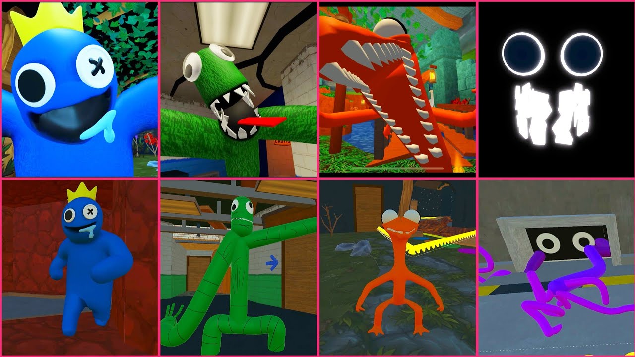 Rainbow friends 1 vs rainbow colour friends 1 all jumpscares 